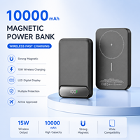 Chargeur portable sans fil magnétique 10000mAh, batterie externe à charge rapide avec écran LED numérique pour iPhone, idéal pour les voyages