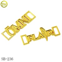 Logo d'abeille personnalisé boucle de lacet chaussures réglables accessoire métal or étiquette maillot de bain métal creux connecteur étiquettes pour vêtements