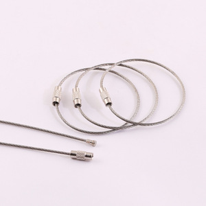 Porte-clés en câble d'acier inoxydable de 1,5 mm avec <span class=keywords><strong>boucle</strong></span> à vis et anneau de verrouillage pivotant - Product Image 4