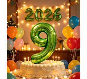 Party Love Balloon Numero Verde N9 100 Cm 12 Pcs Bag ensuring durability and long-lasting shape - Product Image 4