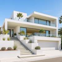 Villa de luxe moderne à trois étages, préfabriquée, 5 chambres, entièrement meublée, structure en acier léger