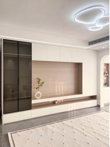 Set di Mobili per Soggiorno di Design Moderno e Lussuoso, Unità a Parete in Legno MDF Melaminico, Mobile TV <span class=keywords><strong>Sospeso</strong></span> con Console e Armadietto - Product Image 2