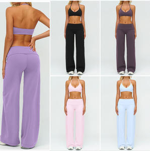 Nylon Spamdex 2 Piece Yoga Set Breathable Sportwear Suit Soft Women's High Waist Workout <b>Leggings</b> and Fitness Bra Gym Sets - Product Image 4