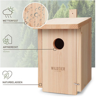 Grande boîte à nids pour stérimands, nichoir pour oiseaux, boîte à nids pour stérimands en bois massif non traité, boîte à nids pour stérimands résistante aux intempéries
