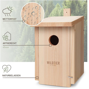 Grande boîte à nids pour stérimands, nichoir pour oiseaux, boîte à nids pour stérimands en bois massif non traité, boîte à nids pour stérimands résistante aux intempéries - Product Image 5
