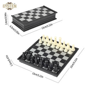 Magnetic chess black and white magnetic travel folding board game set