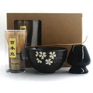 OEM 패키지 matcha 행사 세트 4 pcs 스타터 키트 matcha 일본 다도 키트 지원