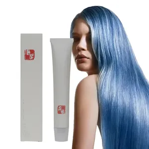 Pewarna rambut permanen, pigmen kelas Salon warna rambut biru lucu tidak beracun amonia rendah PPD gratis krim warna rambut