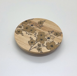 Bocaux en bois de pin, hêtre et noyer de forme ronde avec impression UV, couvercles en bois et joint en silicone hermétique, 100 ml, pour usage chimique - Product Image 2