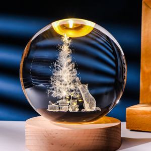 Boule de cristal décorative 3D Art Stitch Système Solaire Lune Galaxie Saturne, lampe de nuit pour la décoration intérieure - Product Image 5