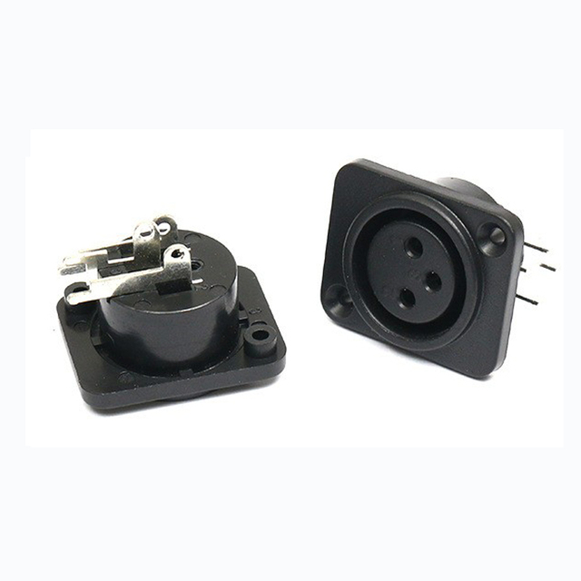 XLR Female Connector 3 Pin XLR Jack Metal Housing Panel Mount Connector for Speaker Box