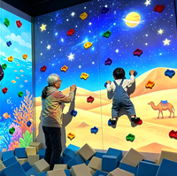Système de mur d'escalade interactif parent-enfant avec projection pour parc d'attractions, expérience de jeu coopératif, projecteur