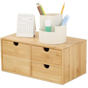 Caja de Almacenamiento de Madera de Bambú, Organizador de Cajones, Organizador de Escritorio, Tipo Rectangular Vertical, 2 kg, Color Sólido, SB-1051 - Product Image 4