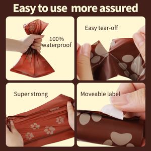 Bolsas para excremento de perro PetNew de lujo, biodegradables, de plástico reciclado y PE, 22x30cm, con control de olor moderado, 15 bolsas/rollo - Product Image 6