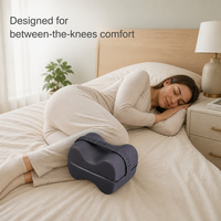Coussin ergonomique tricoté en mousse à mémoire de forme respirant pour les genoux, soulagement des douleurs aux jambes, vente en gros, pour dormeurs latéraux, lavable