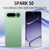 Smartphone Spark 50 5G avec appareil photo 108MP, 16+1 To, caméra frontale 72MP, batterie 8800 mAh, déverrouillage facial pour selfies, jeux, activités de plein air et usage quotidien