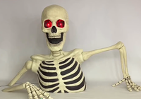 Squelette demi-corps de 9 pieds avec grande tête, ornements pour Halloween, accessoires pour salle secrète, décorations pour maison hantée, jardin extérieur et cour