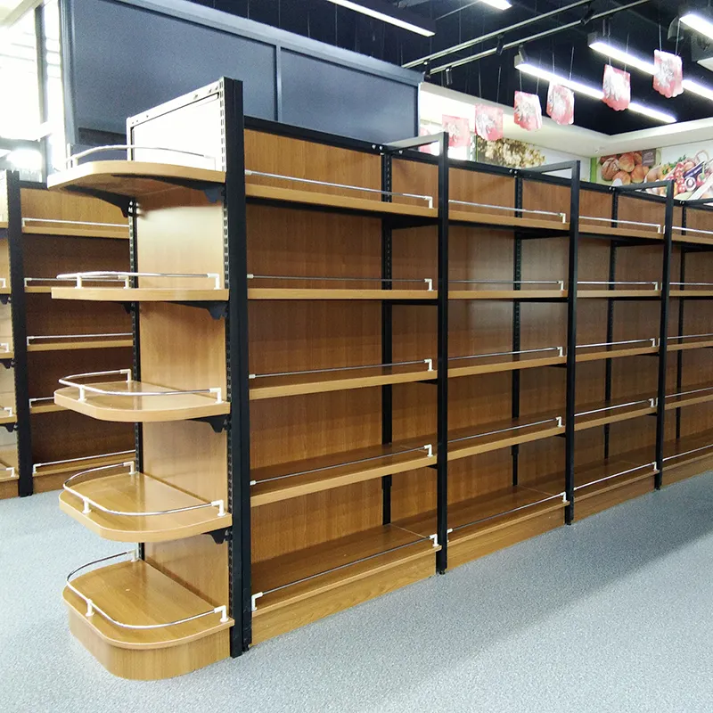 Factory Outlet gondola shelving rustic wooden shop shelves retail store pharmacy shelves decoration for medicine shop