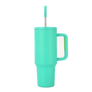 Recién llegado, <span class=keywords><strong>taza</strong></span> personalizada con aislamiento de acero inoxidable de doble pared, compre un vaso de 40oz con asa y pajita - Product Image 6