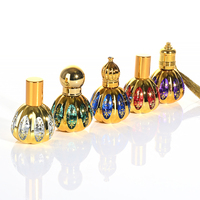 Vente en gros de flacons de parfum Oud doré de 10 ml, huile essentielle arabe de Dubaï, avec bille et applicateur en verre