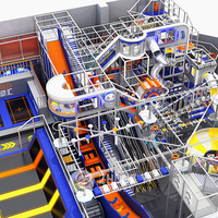 Parc d'aventure professionnel, parc d'attractions, parc de trampolines, centre de jeux, aire de jeux intérieure, château gonflable, système de jeux souples