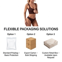 Ensemble deux pièces côtelé sans couture personnalisé, fabrication OEM - Lingerie féminine en Spandex et Nylon à maintien élevé pour le yoga, vente en gros