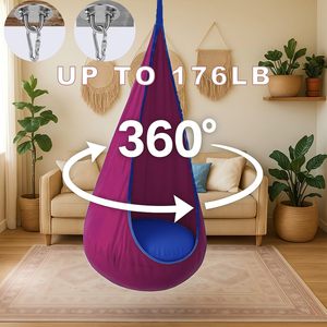 Silla Colgante Tipo <span class=keywords><strong>Hamaca</strong></span> Sensorial para Niños con Almohada Inflable y Bolsillo Lateral para Uso <span class=keywords><strong>en</strong></span> Interiores y Exteriores - Product Image 4