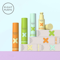 RiGHT PLASTIC KB 80/100/120/150ml Contenant Airless Personnalisable en Plastique pour Cosmétiques et Soins de la Peau, Pompe Pulvérisatrice pour Crème Visage et Tonique