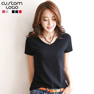 Camiseta Corta de Cuello Redondo 100% Algodón para Mujer, Ajustada, Ecológica, Transpirable, Antiarrugas, de Secado Rápido, Personalizable, Venta al Por Mayor - Product Image 1