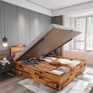 Cama de madera de sheesham con almacenamiento hidráulico, construcción sólida y duradera, mecanismo de elevación suave, amplio espacio de almacenamiento y elegante para el dormitorio. - Product Image 1