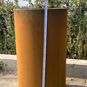 Grands pots de fleurs ronds extérieurs en acier corten Jardinières en métal bon marché pour la maison, le jardin et le parc Résistant aux intempéries à vendre - Product Image 3