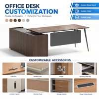 Bureau de direction moderne en forme de L avec pieds en métal et panneau de séparation pour bureau et salle d'étude - Solution élégante et gain de place