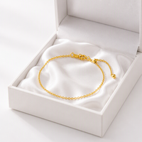 Vente en gros de bijoux élégants et minimalistes pour tous les jours, bracelet en argent sterling 925 plaqué or, chaîne réglable pour femmes