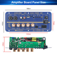 VIRE Güç Amplifikatörü 8-12 inç Hoparlör Çift Mikrofon 110V 220V 12V 24V Subwoofer Ses 60W AMP Modülü