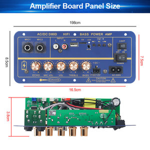 VIRE penguat daya <span class=keywords><strong>Bluetooth</strong></span> 8-12 inci, Speaker ganda mikrofon 110V 220V 12V 24V Subwoofer Audio 60W modul AMP - Product Image 4