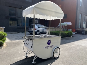 Carrito de Helados con Congelador y Exhibidor, Carrito de Venta Ambulante para Helados, <span class=keywords><strong>Café</strong></span>, BBQ, Comida, Eventos, Playa - Product Image 4