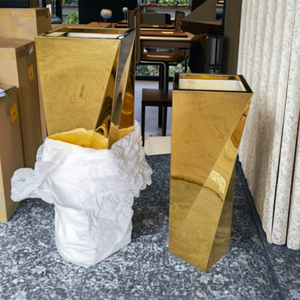 Moderno di lusso oro grande pavimento vaso decorazione per la casa interni alti vasi decorativi eleganti giardino in metallo fioriera per uso interno - Product Image 1