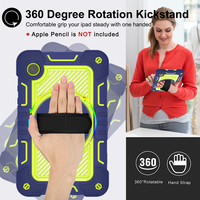 Étui antichoc à trois couches pour Samsung Galaxy Tab A9 8,7 pouces avec rotation à 360° °   Support rotatif avec sangle de transport et housse de protection