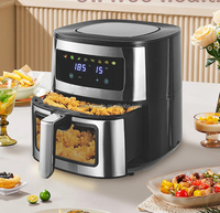 Four à air intelligent multifonctionnel 1700W pour la maison, avec revêtement antiadhésif, grande capacité 5,5L et fenêtre de visualisation