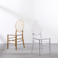 Offre Spéciale cristal Phoenix fête location hôtel plastique résine ambre clair ovale O arrière événement Transparent acrylique chaise de mariage