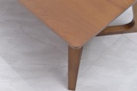 Table à manger minimaliste en noyer, pieds en bois massif avec placage en noyer MDF, ensemble de table à manger 6 places pour salon, salle à manger, hôtel