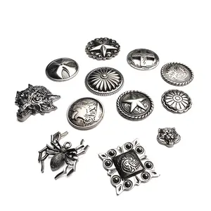 Conjunto de tachuelas de remache de Metal, tachuelas remachadas Punk, bolsos artesanales de cuero, cinturón, zapatos, accesorios de costura DIY, Lobo araña y <span class=keywords><strong>Estrella</strong></span>, 100 Uds. - Product Image 1