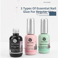 Kit de Base Coat et Top Coat en Gel Fonctionnel - Adhésif Professionnel Extra-Résistant à Dissoudre pour Manucures