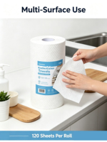 Rouleau de torchons jetables ultra absorbants 3 plis doux et écologiques pour le nettoyage de cuisine