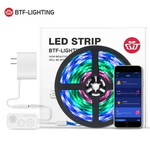 12V 5M 150LED IP65 방수 WS2811 TV 백라이트 LED 스트립 라이트 키트 블루 치아 App 제어 홈 장식