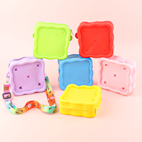 Sac bandoulière carré adorable en silicone, mini sac à main motif animal de dessin animé, portefeuille pour enfants, petite bourse en caoutchouc pour les récompenses scolaires