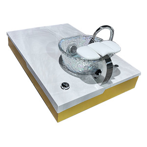 Exterior del lavabo para pies y uñas con base de silla multifuncional de estilo europeo con respaldo alto, equipada con baño para pies y función de hidromasaje. - Product Image 3