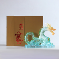 Figurine de dragon en cristal puissant, qualité collection, décoration de bureau, œuvre d'art exquise pour l'affichage dans la salle d'étude