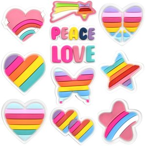 Customize Love and Peace Clog <b>Shoes</b> Buckle PVC <b>Soft</b> Plastic Epoxy Eva Sandals Accessories Removable <b>Shoe</b> Charm Eco-Friendly - Product Image 1