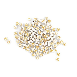 Perline ILAN 4x7mm con Simbolo della Pace in Lettere Dorate per Creazione di Gioielli - Product Image 2